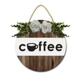 thumbnail image 2 of Eveokoki Coffee Cup Sign Rustic Wood Coffee Sign Farmhouse Coffee Bar Wall Decor Wood Plaque Hanging Sign for Home Housewarming Coffee Bar Coffee Station, 11x11 Inch, 2 of 5