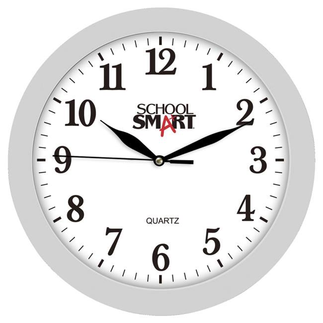 School Smart 1563728 Silent Movement Wall Clock, 10 in. Black Dial