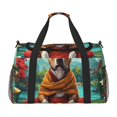 thumbnail image 1 of Fotbe Meditating French Bulldog Bolsa de Viaje con Estampado, Bolsa de Fin de Semana para Mujer con Compartimento para Zapatos, Bolsa de Gimnasio con Bolsillo Húmedo, 1 of 7
