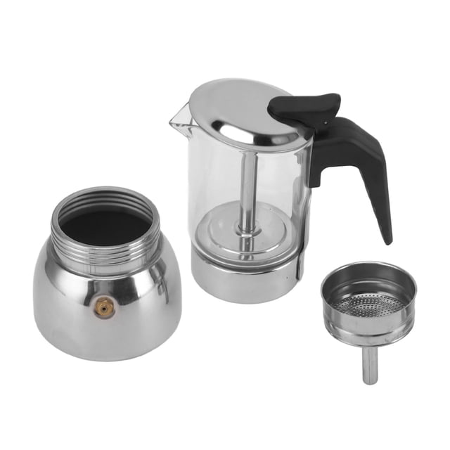 Cafetière Moka Électrique avec Base en Acier Inoxydable pour Amateurs de Café Italien