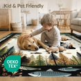thumbnail image 4 of ODIKA 2'x3' Washable Accent Rug Pet Friendly, Bedside Mat Fishing Wildlife Print Border Cabin Forest Motif Motifs Lake for Bedroom, Nursery, RV, 4 of 7