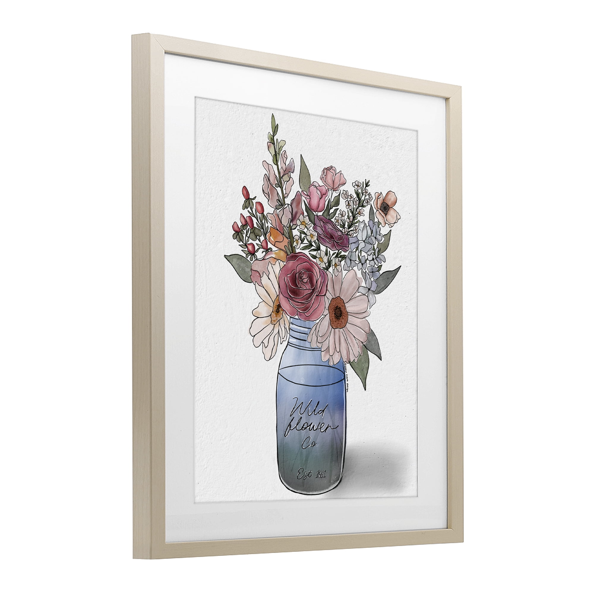 Stupell Industries Farmer's Market Florals Birch Framed Print Under Glass, design by Alisha Kiara Design