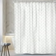 thumbnail image 5 of White Chevron Shower Curtain for Bathroom Beige Geometric Herringbone 72Wx72H Inch Striped Simple Modern Classy Neutral Contemporary Decor Fabric Bathroom Set Polyester Waterproof, 5 of 5