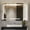 White& 39.4"x23.6"with 3 doors, variant on Lighted Medicine Cabinet with Mirror&LED Light for Bathroom,Wall Mounted Bathroom Mirror Cabinet with Storage and 2 Outlet and 3 Doors for Home, White, 39.4" x 23.6"