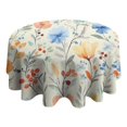 thumbnail image 4 of Pioneer Flower Floral Print Pattern Round Tablecloth 60"x60",Wrinkle Wipeable Table Cloth for Kitchen Dining Room Picnic Patio Party, 4 of 6