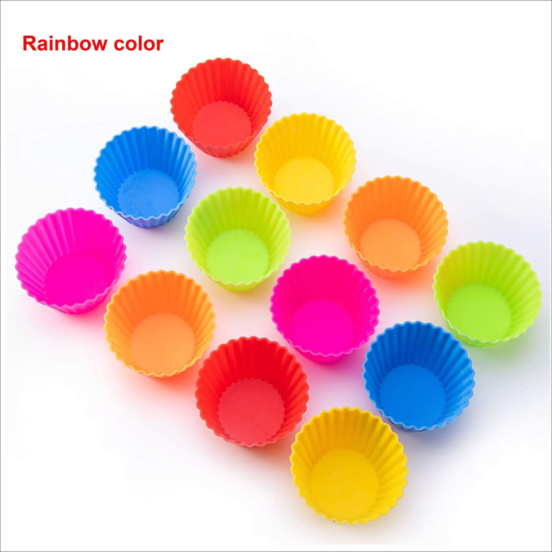 Silicone Baking Cups Set of 16 Standard Size 8 Rainbow Colors Non