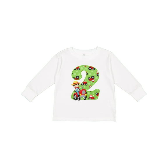 Inktastic Tractor Boy 2nd Birthday Boys Long Sleeve Toddler T-Shirt