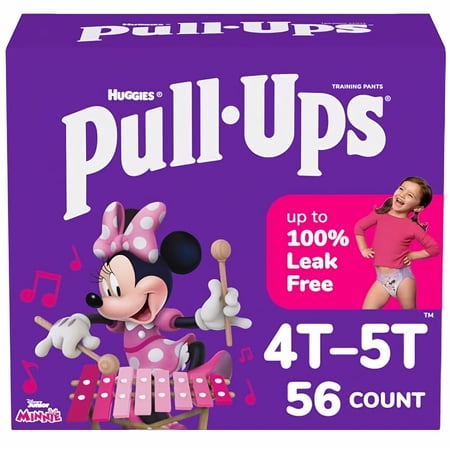 Pull-Ups Girls' Potty Training Underwear Size 4T-5T, 56-Count Box (Pack of 2)