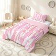 thumbnail image 2 of Manfei Ombre Brushstroke Twin Comforter Sets, Pink White Gradient Bedding Set, Pink Reversible 2pcs, 1 Comforter and 1 Pillowcase, 2 of 6