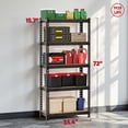 thumbnail image 3 of FDW 5 Garage Tier Kitchen Storage Cart Shelving Shelves Shelf, Heavy Duty, Black, 3 of 7