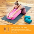 thumbnail image 4 of Sol Living Natural Rubber Yoga Mat Stretching Pilates Meditation Exercise Mat Gym Equipment Non Slip Portable Travel Yoga Accessories Foldable Workout Mat - 24" x 72" - Green, 4 of 8