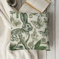 thumbnail image 3 of ONETECH Spring Green Pillow Cover Rabbit Bunny Floral Leaf Butterfly Botanical Plants Print Decorative Throw Pillows Easter Seasonal Pillow Cases Couch Bed Sofa Decor, 3 of 5