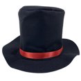 thumbnail image 2 of BRGZLK Felt Top Hat Magician Hat Adults Lightweight Comfortable Costume Accessory with Elegant Black Ribbon Ringmaster Hat for Halloween Christmas Dress Up Red Free Size, 2 of 4