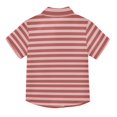 thumbnail image 2 of Dailycode Small Short Sleeve Button Down Shirts Red Pink Stripe Casual Shirt 3-10 Years, 2 of 9