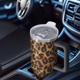 thumbnail image 6 of Leopard Print 40oz Tumbler with Handle and Straw, Large Capacity Travel Cup for Hot & Cold Drinks, Double Walled Vacuum Insulated Cup,Birthday Gifts for Women Girls, 6 of 6