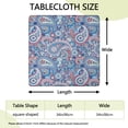thumbnail image 2 of Blue Paisley and Floral Pattern Square Fitted Tablecloth with Elastic Edge,Square Table Cover,Washable Elastic Table Cover for Home Kitchen Party Decor 34"x34", 2 of 6