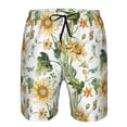thumbnail image 4 of Disketp Men'S Swim Trunks Hawaiian Breathable Surf Beach Swimsuits Mesh Lining Beach Shorts With Pockets-Watercolor Bright Sunflowers, 4 of 9