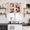 thumbnail image 2 of 2 Panels Kitchen Tier Curtains 39 Inch Length, Vintage Watercolor Wine Grommets Window Treatment Curtain, Farmhouse Cask Grapes Country Thermal Curtains Drapes for Living Room/Bathroom, 2 of 9