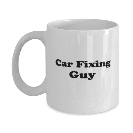 

Funny Car Fixing Guy Coffee Mug - Car Fixing Coffee Cup - 11oz White