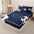 thumbnail image 2 of Homewish Football Games Zipper Twin Comforter Sets with Fitted Sheet and 2 Pillowcases For Kids,Boys Sports Theme Zipper Bedding Set,Navy Blue Reversible,4 Pieces, 2 of 7