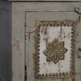 thumbnail image 6 of French Style Distressed Gray Solid Wood Console | Unique 4 Door & 1 Drawer Hall Table | Boho Farmhouse Console | Indian Entry Foyer Table, 6 of 10