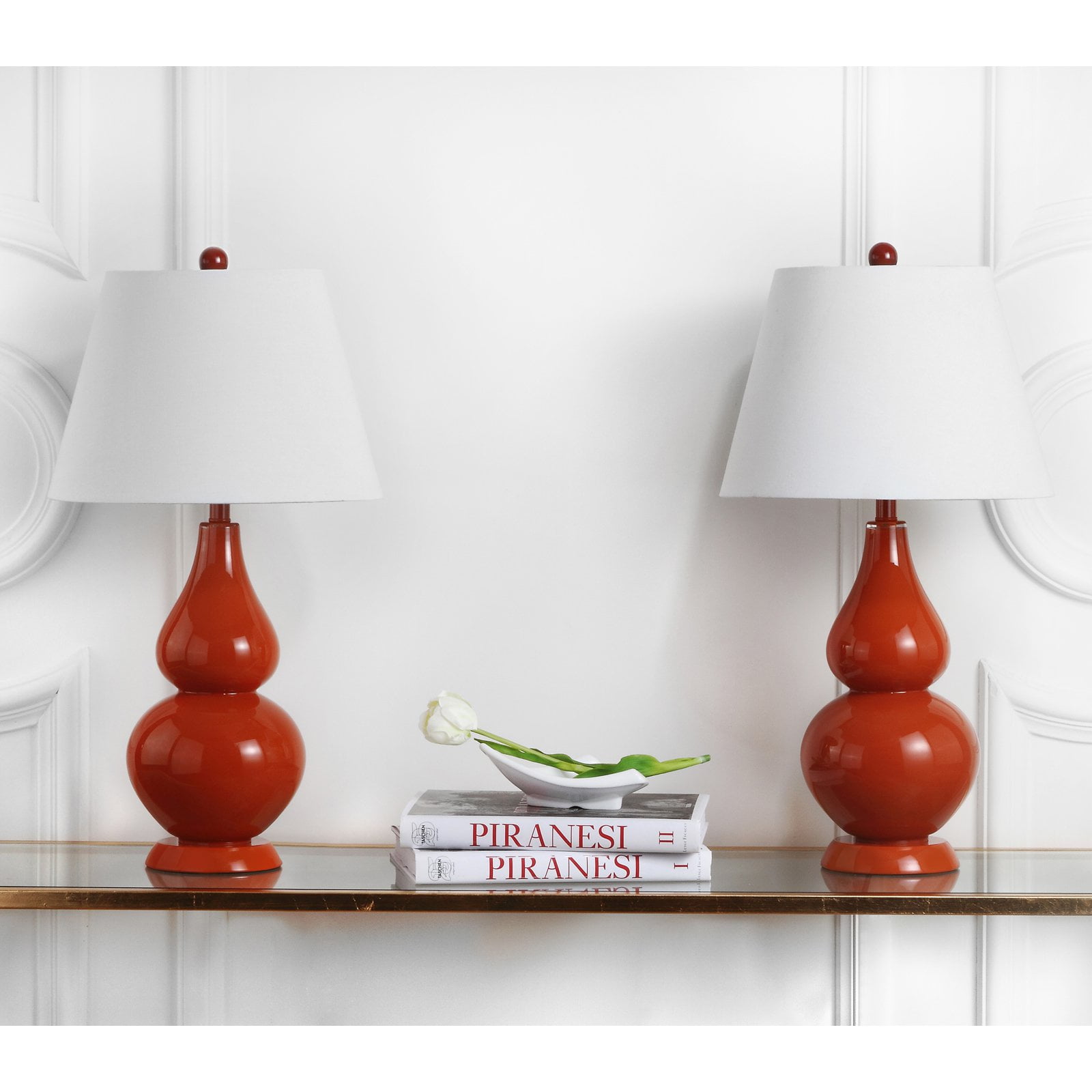 Safavieh Cybil LIT4088 26 in. G Double-Gourd Solid Table Lamp , Set of 2