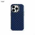 thumbnail image 2 of [SALE 50%] Navy Blue Polka Dot Phone Case for iPhone 16 15 14 13 12, 2 of 6