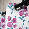 thumbnail image 3 of Ambesonne Vintage Grommet Curtain, Poppies Leaves Buds, 50" x 108", Fuchsia and Petrol Blue, 3 of 6