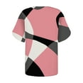 thumbnail image 5 of Wycnly Womens Blouses and Tops Dressy Comfy Breathable Loose Fit Fashion Button up Cold Shoulder Tshirts Summer Geometric Print V-Neck Short Sleeve Cute Tees Tops Pink s, 5 of 5
