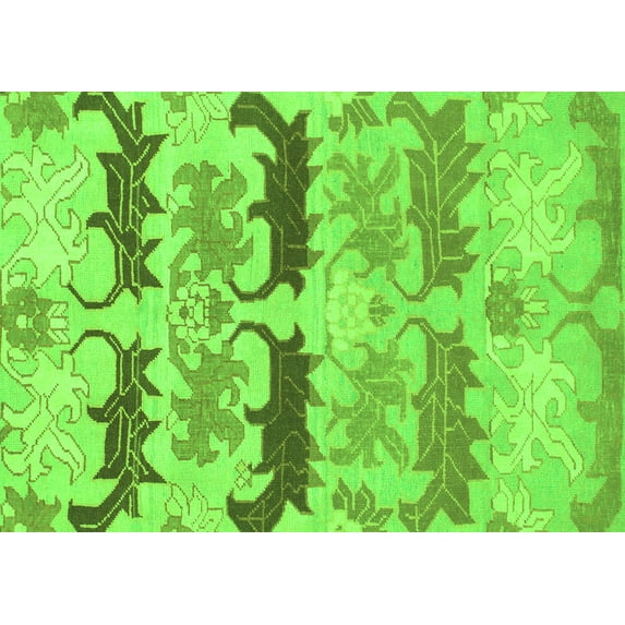 Ahgly Company Indoor Rectangle Abstract Green Modern Area Rugs, 5' x 7'