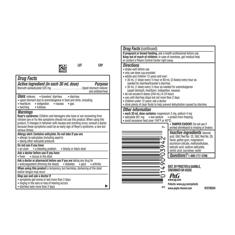 Liquid Canine Pepto Bismol Dose Pepto Bismol Liquid, Indigestion