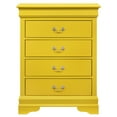 thumbnail image 3 of Glory Furniture Louis Phillipe Wood Veneer 4-Drawer Bedroom Chest in Yellow, 3 of 5