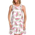 thumbnail image 1 of Vsdgher Robe d'Été Imprimé Melon D\'eau pour Femmes Décontractée Col en U Robe de Plage Sans Manches Robe Débardeur Ample avec Poche, 1 of 7