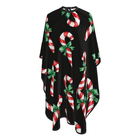 Christmas Candy Cane Barber Salon Hair Cutting Cape with Adjustable Closure Hairdressing Haircut Capes 55x66 In
