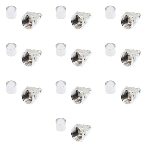 F-Type Male Crimp Connector with 1/4 Crimp Ring for RG59 Coaxial Cable – Reliable Signal Connection – 10 Pcs Pack