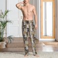 thumbnail image 2 of Logiee Cartoon Bear Print Pajama Pants for Men,Men’s Pajama Bottoms,Mens PJ Pants with Pockets & Button Fly-Small, 2 of 6