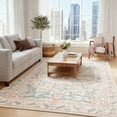 thumbnail image 6 of Washable Area Rug 6'x9', Soft Floral Bedroom Rug, Bohemian Non-slip Living Room Rug, Pink Floral, 6 of 7