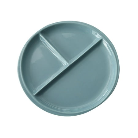 

10 Inch Bone China Plate Simple Porcelain Plate Three Compartments Breakfast Steak Round Ceramic Tableware Home Decor (Random Co