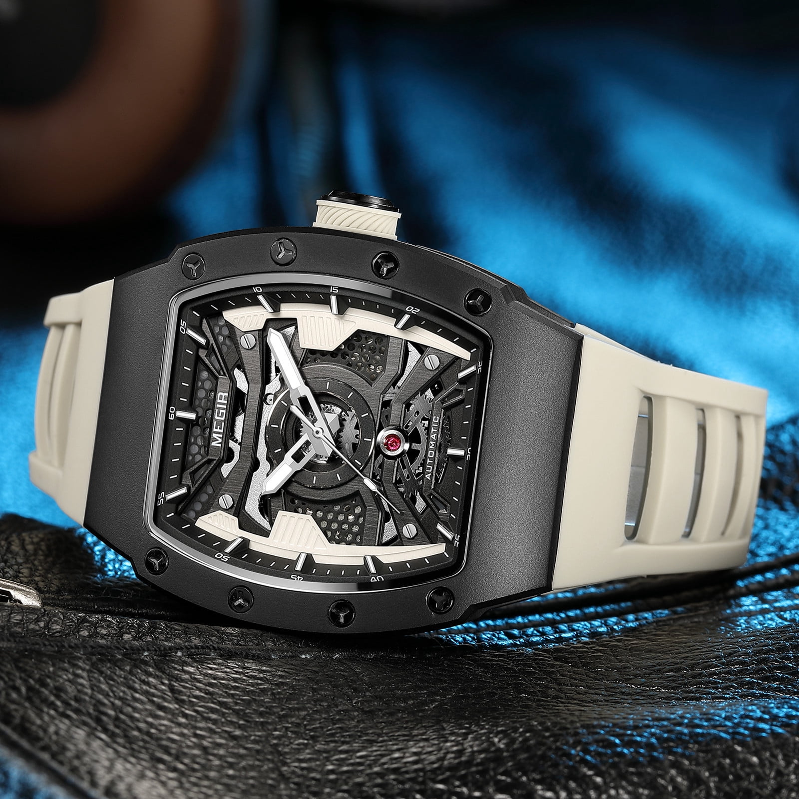 MEGIR Automatic Mechanical Movement Watches for Men Waterproof Luxury Steel Case Sports Wristwatch