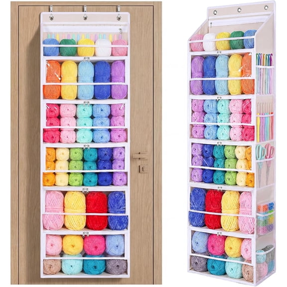 Over the Door Yarn Storage Organizer, 6-Tier Large Capacity Yarn Organizer
