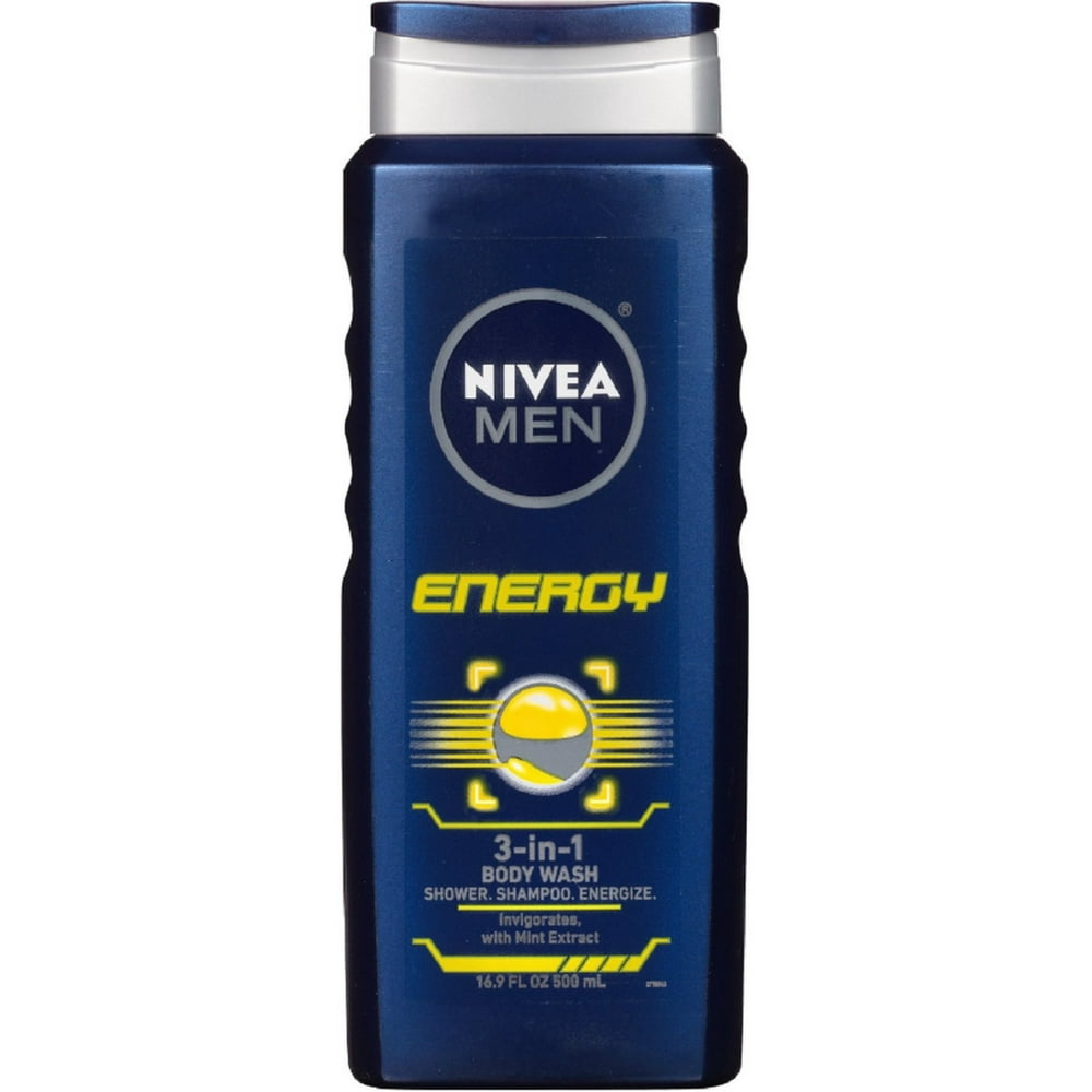 NIVEA FOR MEN 3in1 Body Wash Energy 16.90 oz (Pack of 6) Walmart