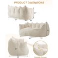 thumbnail image 3 of Oversized Bean Bag Chair Sofa with Foam Filled, Giant Two-Seater Bean Bag Sofa for Adults Teens, Floor Loveseat Faux Fur Beanbag Couch for Reading Gaming in Living Room, 3 of 7