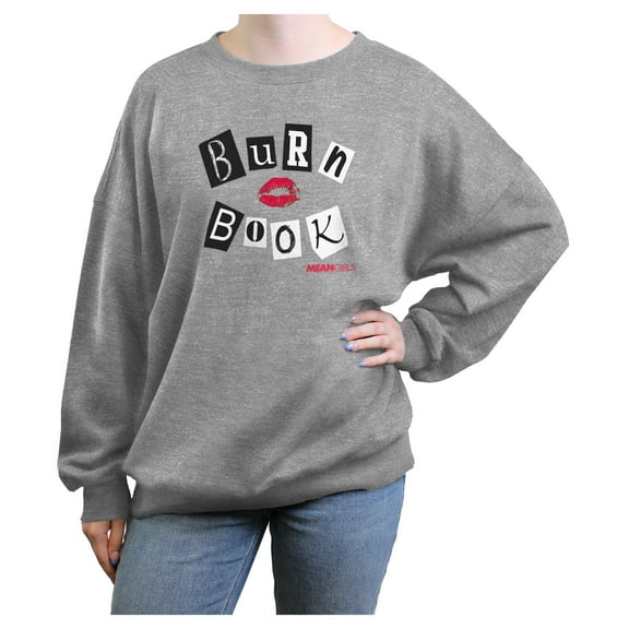 Junior's Mean Girls Burn Book Sweatshirt Heather Gray Medium