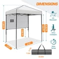 thumbnail image 4 of COOS BAY 6'x4' Instant Pop Up Canopy Tent with Adjustable Sun Wall, Lightweight Compact Portable Canopy with Carry Bag, White, 4 of 8