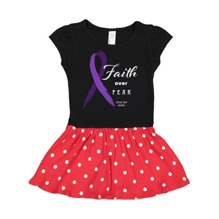 

Inktastic Testicular Cancer Awareness Faith over Fear Gift Toddler Girl Dress