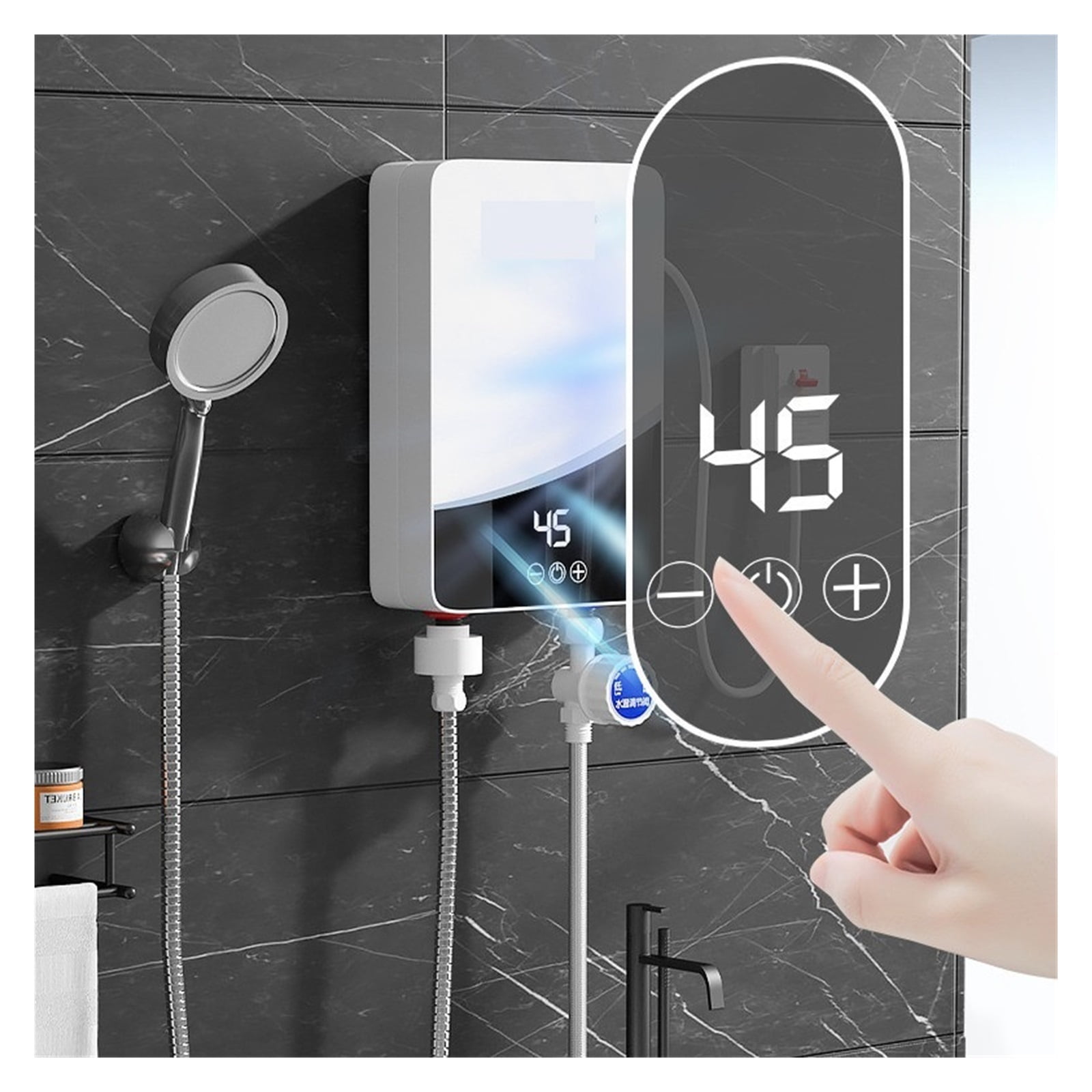 Hot Water Heater 5500W Instant Tankless Water Heater Thermostat Induction Heater Smart Touch Electric Heaters Shower Automatica ,Energy Saving