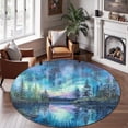 thumbnail image 2 of Circle Area Rug, Aurora Borealis21 Washable Non-Slip Floor Carpet, Soft Rug for Living Room Bedroom Decor 31 Inch, 2 of 6