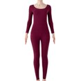 thumbnail image 1 of Guardurnaity Conjunto de ropa interior de manga larga para mujer, calzoncillos largos, traje de capa base térmica, ropa de dormir elástica, y Ropa interior Vino rojo, 1 of 6