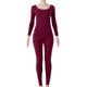 thumbnail image 1 of Qarigey Conjunto de ropa interior de manga larga para mujer, calzoncillos largos, traje de capa base térmica, ropa de dormir elástica, suave Ropa interior Vino rojo, 1 of 6