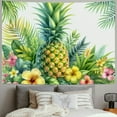 thumbnail image 2 of GOSMITH Decorations for Dorm Pretty Pineapple in Tropical Flowers Illustration Tapestry Painting, 2 of 6